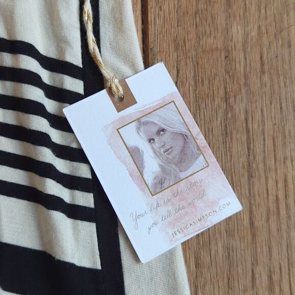 NWT women's Jessica Simpson maternity black and cream striped top size medium - Picture 3 of 3